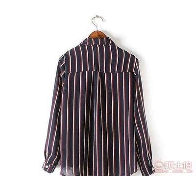 【2016春季新款百搭通勤雪紡條紋長袖女士襯衫廠家直銷xyl0210】昆山市玉山鎮貝爾雅服飾商行 - 產品庫